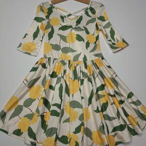 DotDotSmile Size 5/6 Ballerina Dress - NWT Cream with Yellow Flowers
